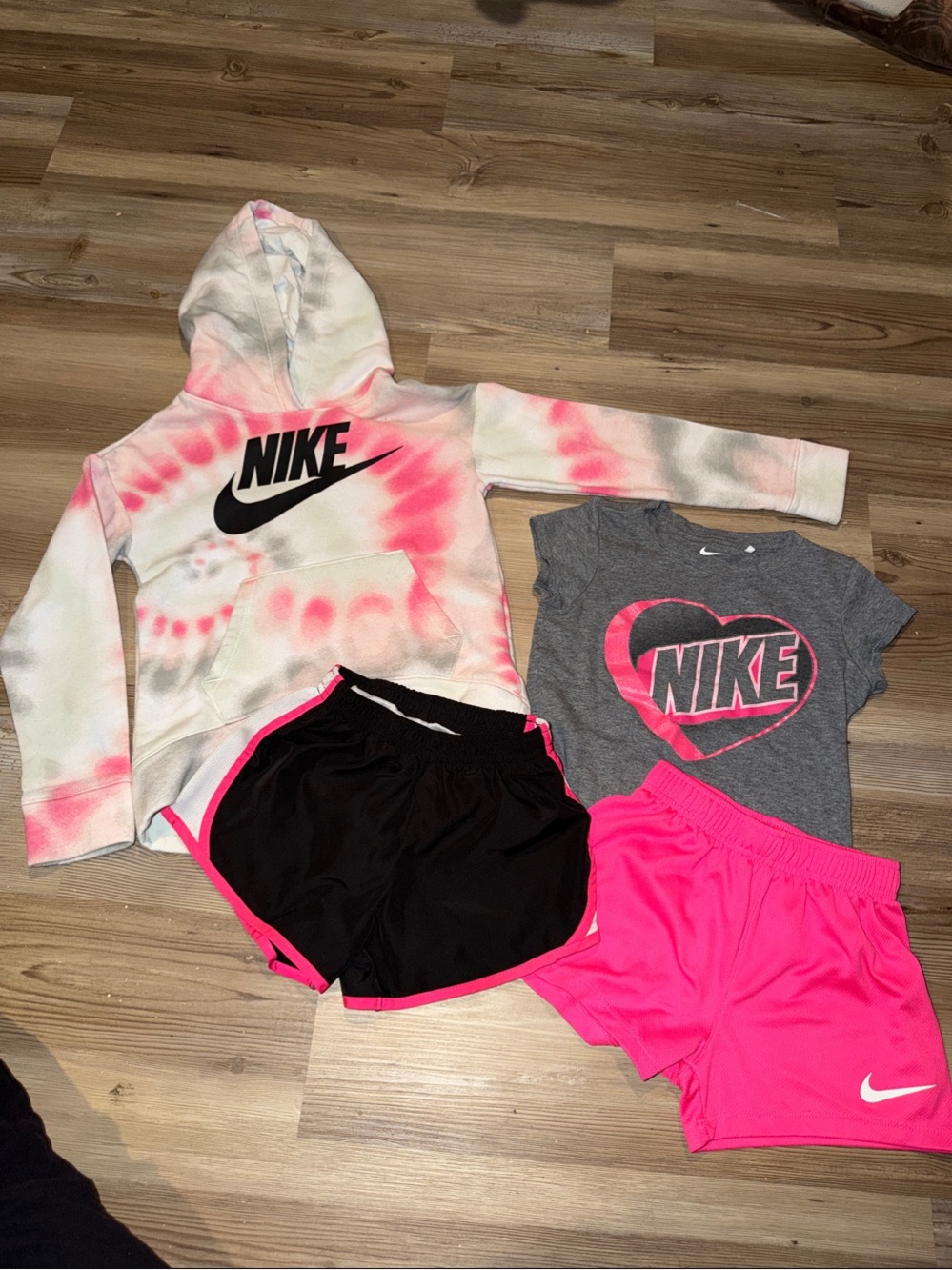 Nike Girls' Pink, Black & Gray Athletic Set